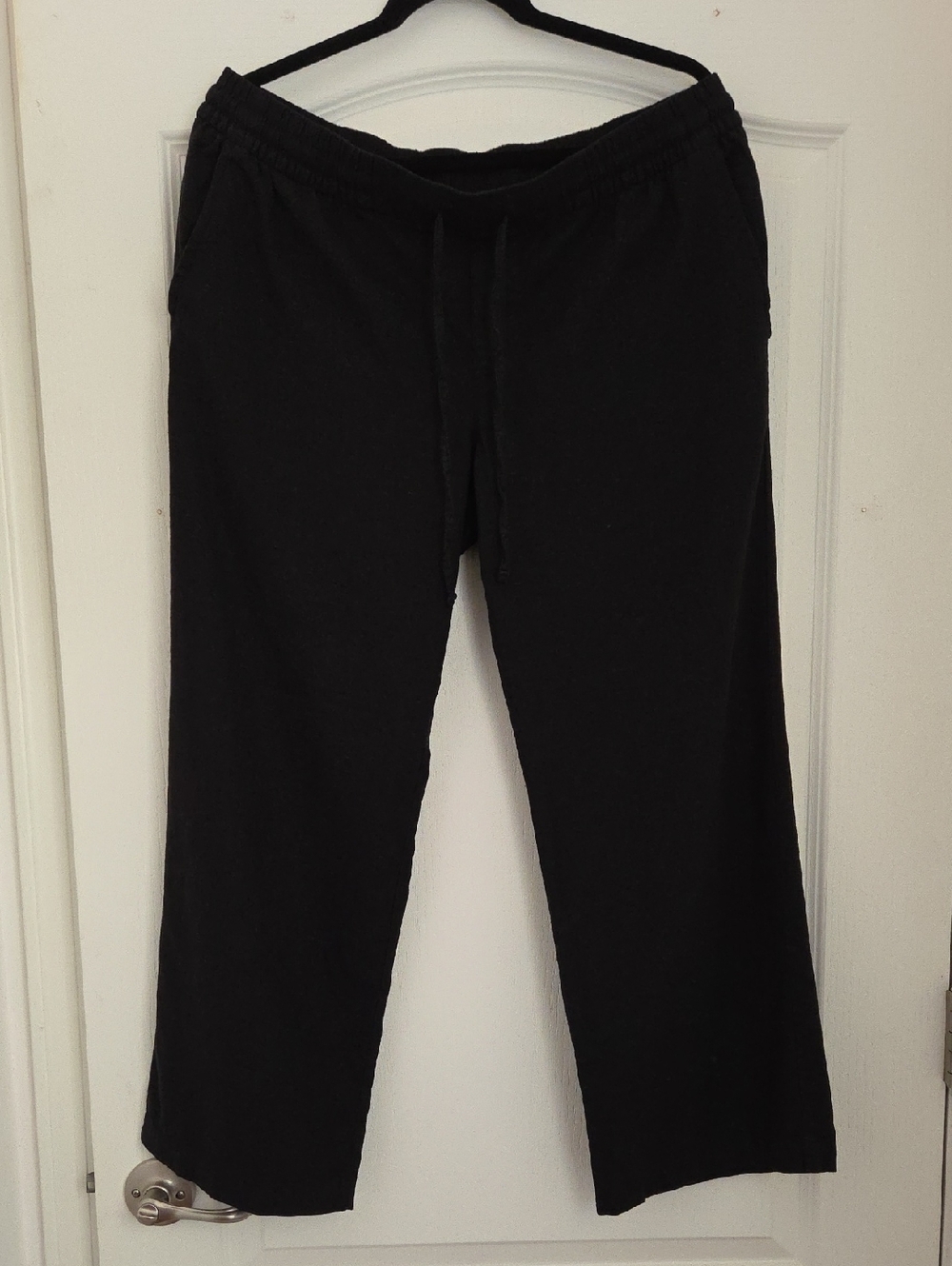 Old Navy Black Elastic Waist Lenin Blend Casual Pants Sz L